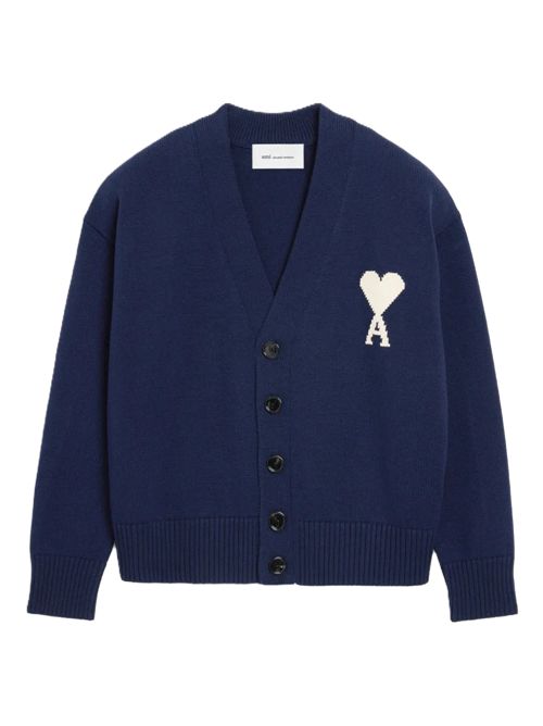 AMI ParisCardigan con scollo a V Ami Paris | UKC380.KN0156A116 ENCRE/ECRU